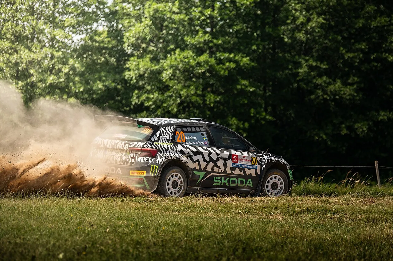 Oliver Solberg tijdens de Rally van Polen